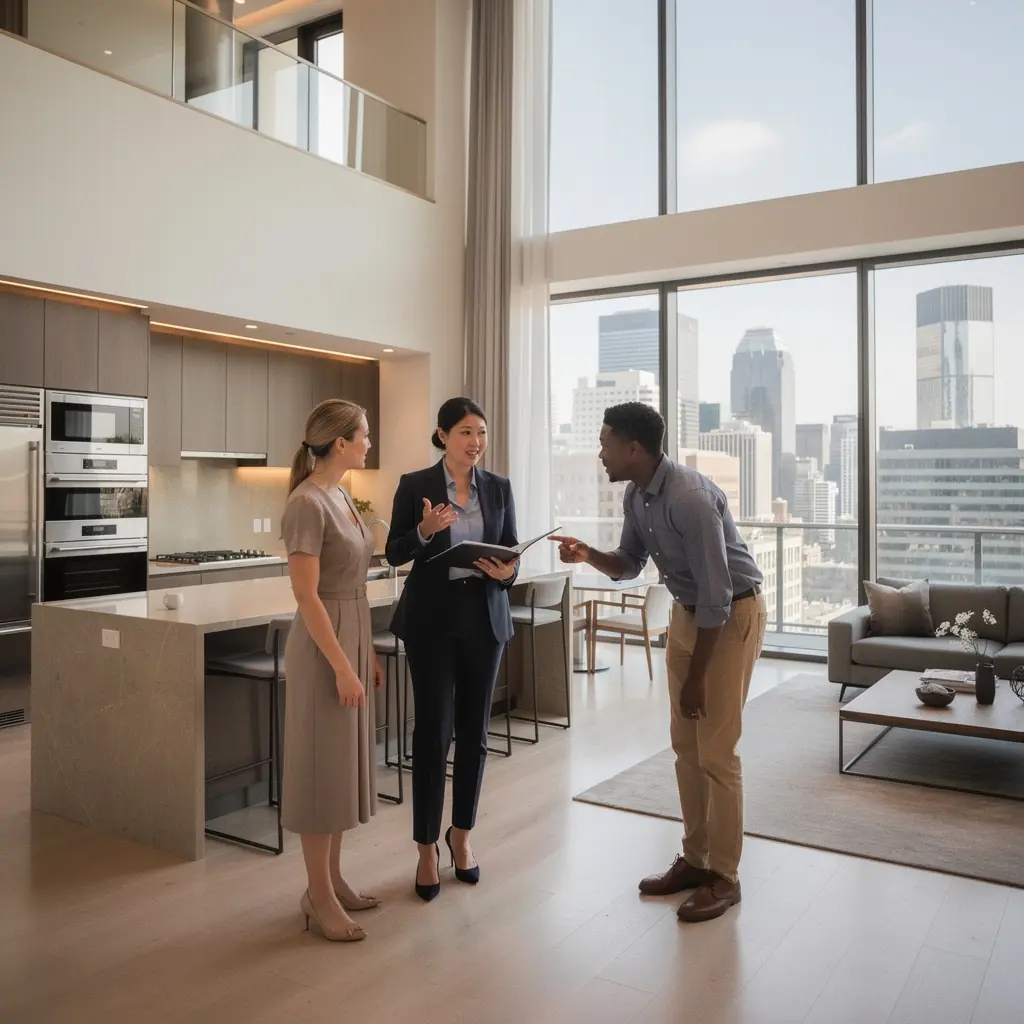 Klient przeglądający oferty domów na wynajem na swoim laptopie w przytulnym wnętrzu.