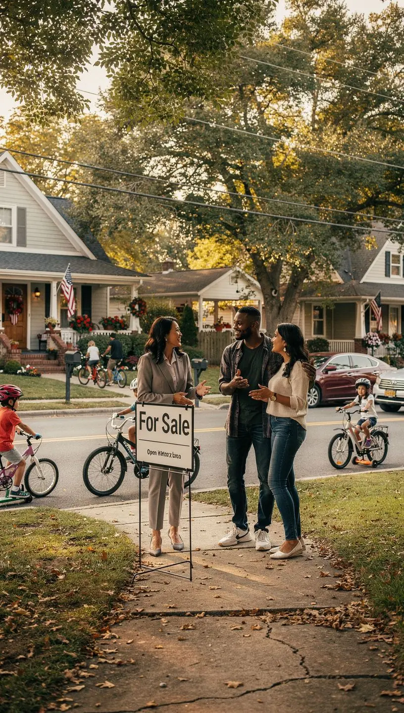 Zestawienie dostępnych domów na wynajem w USA z widokiem na biurko do planowania wizyt.